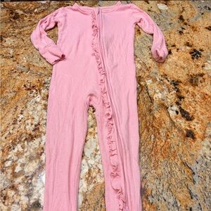 Birdie Bean pointelle Pink Ruffle Kids Footie